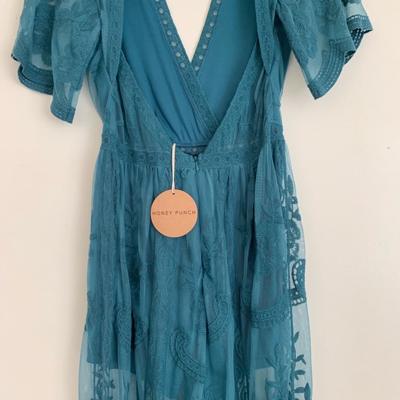 NWT Honey Punch Lace Jumpsuit with Romper under - Picture 8 of 8